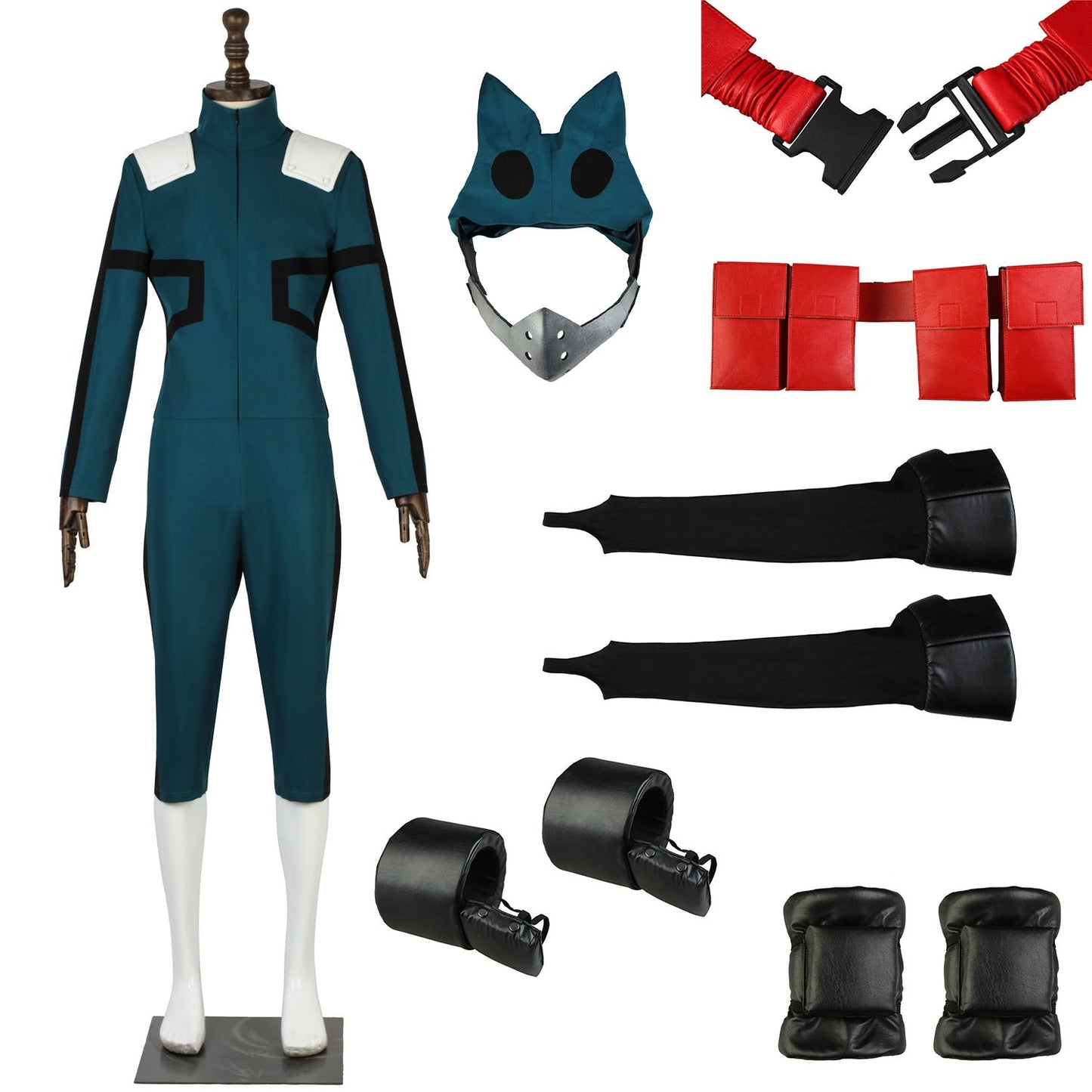 My Hero Academia Midoriya Izuku Male Battle Suit Full Set Cosplay Costumes