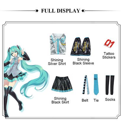 hatsune miku patent leather official jk adult full set cosplay costume