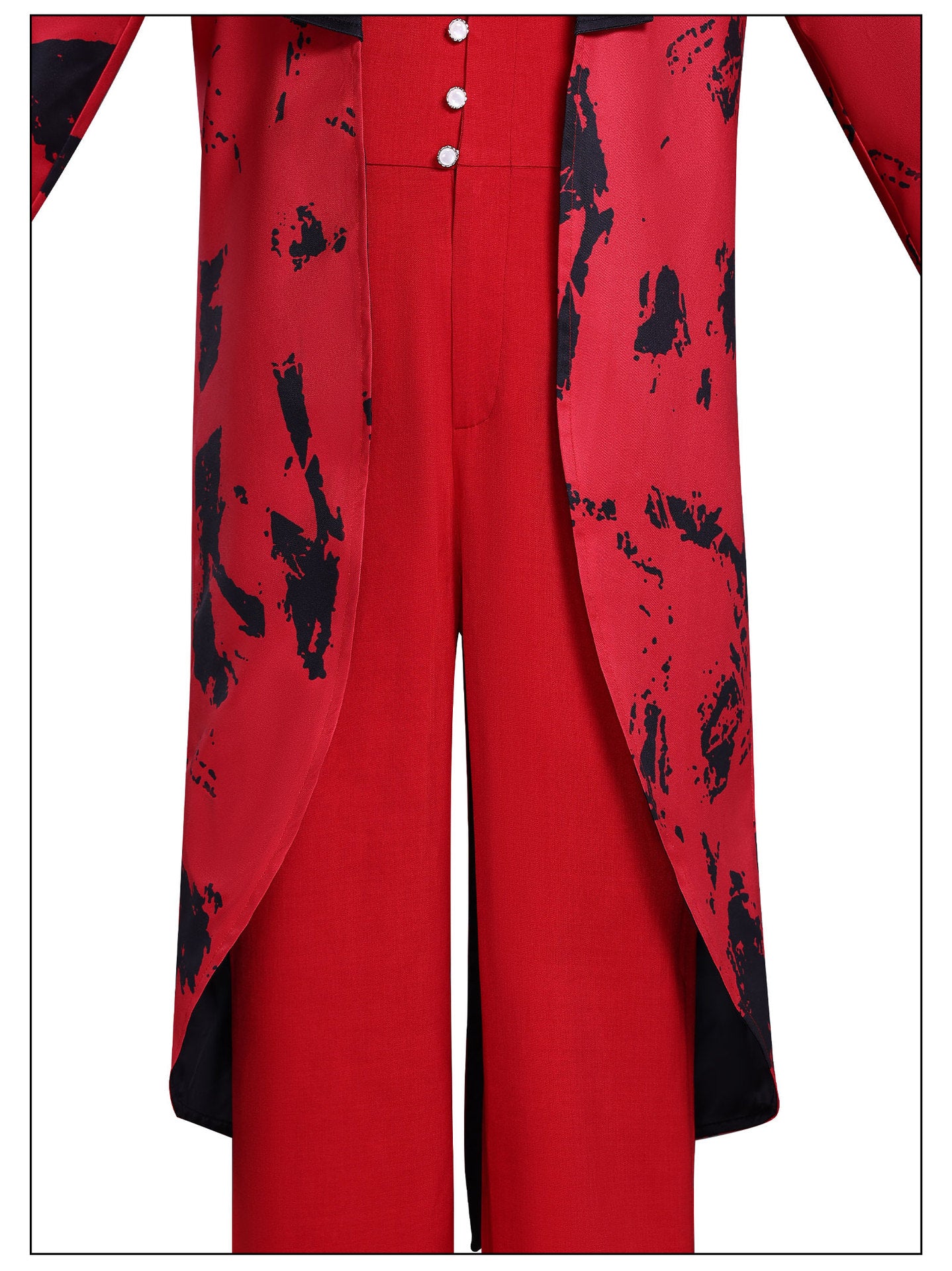 Wednesday 2 Addams Isaac Male Red Night Dress Cosplay Costumes