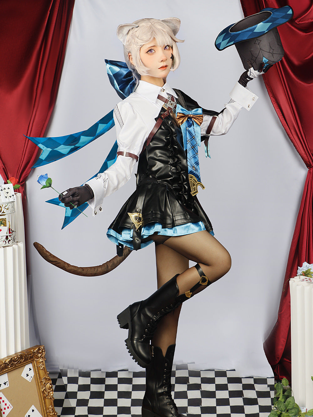 genshin impact fontaine lynette lyney full set cosplay costume