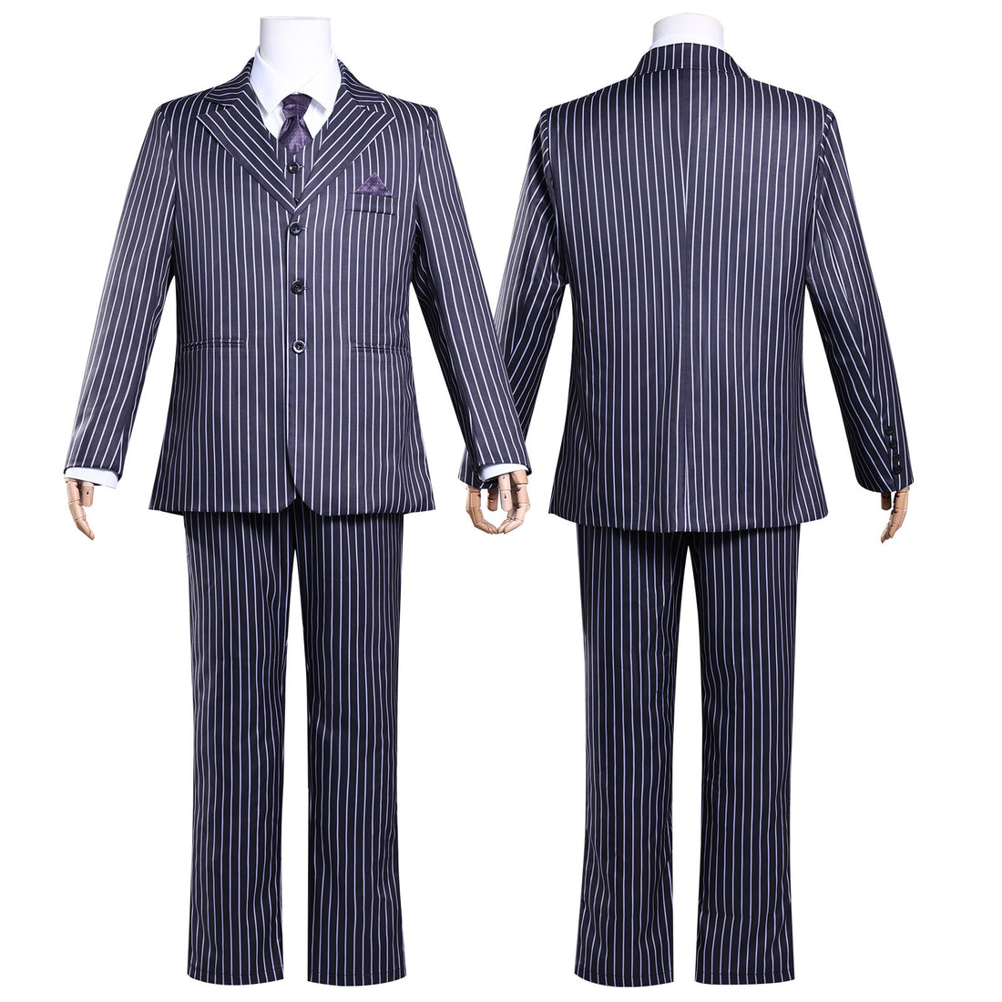 Wednesday 2 Gomez Addams Striped Suit Male Cosplay Costumes