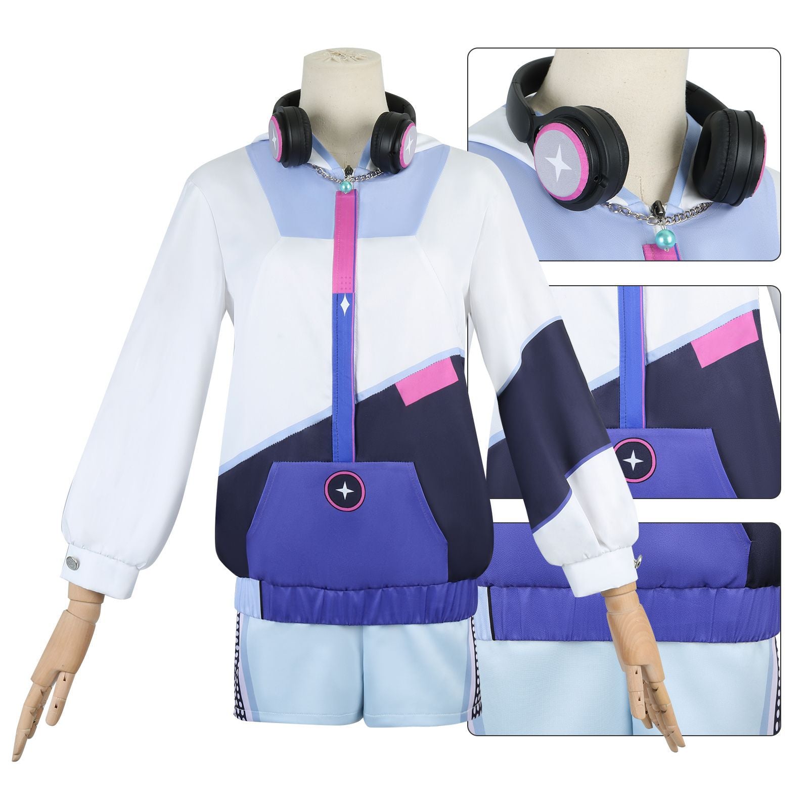 Game Genshin Impact ANTA X Qiqi Jacket Fullset Cosplay Costumes