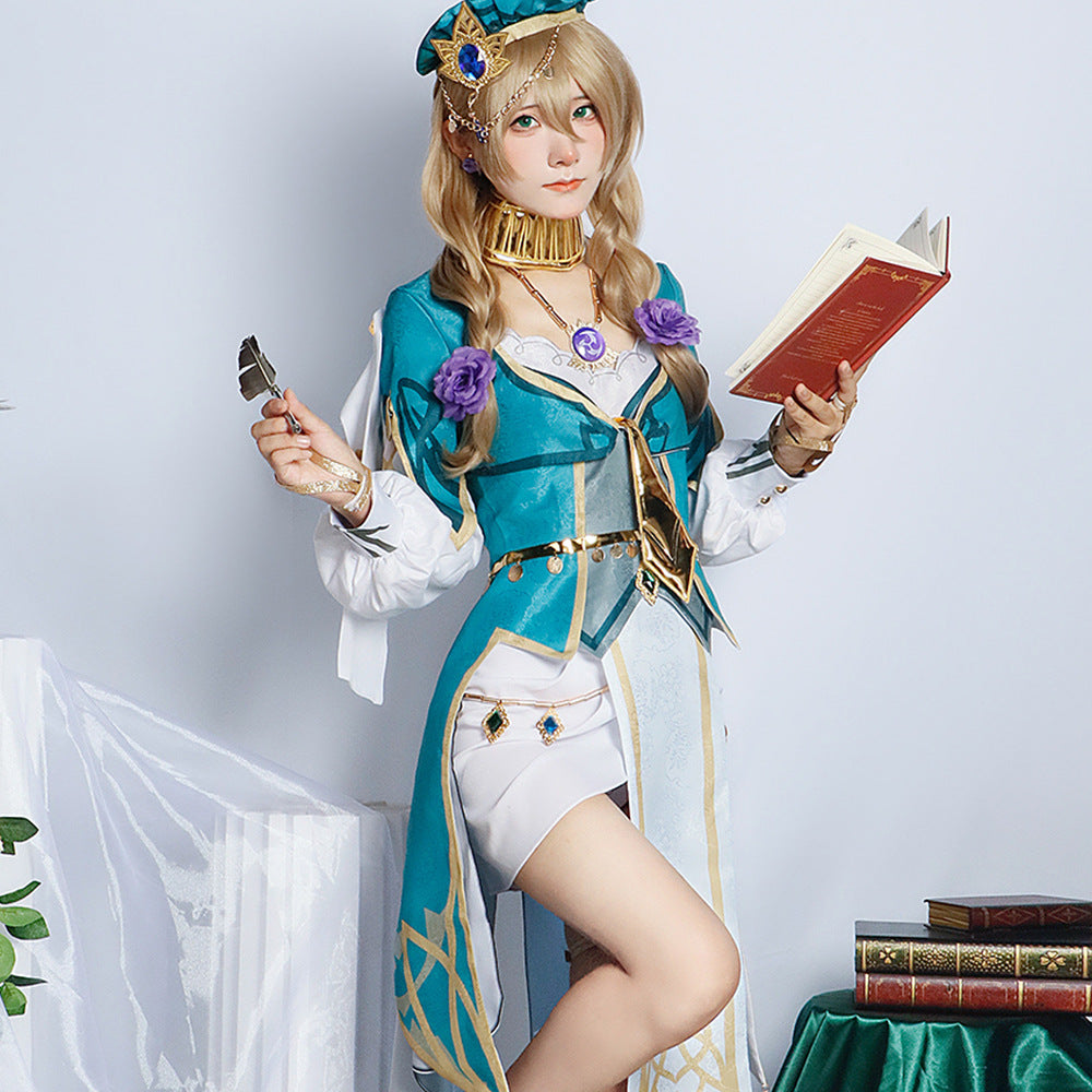 genshin impact librarian lisa skin suit cosplay costume