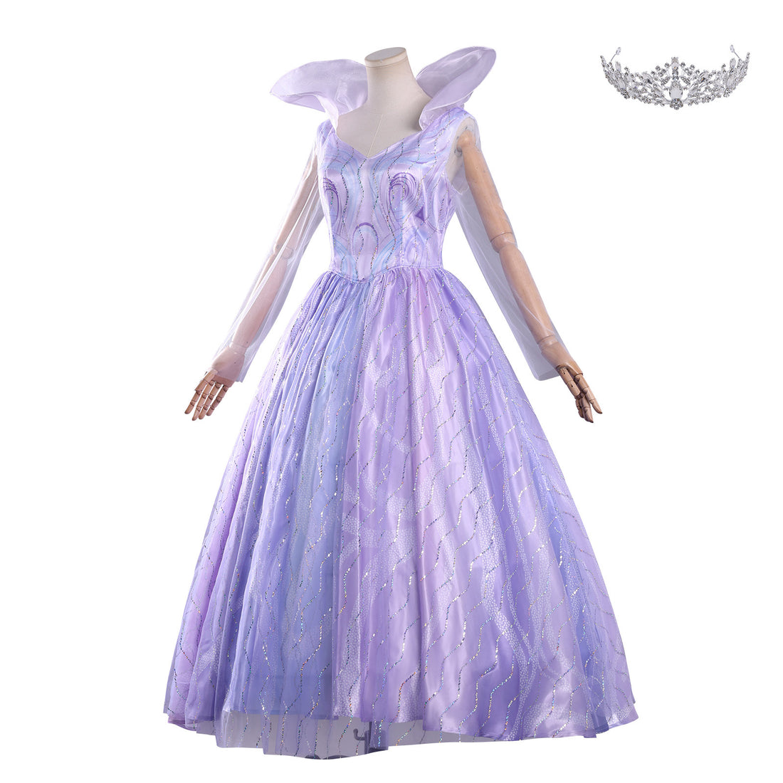 Wicked: For Good Glinda Purple Iridescent Dress Cosplay Costumes