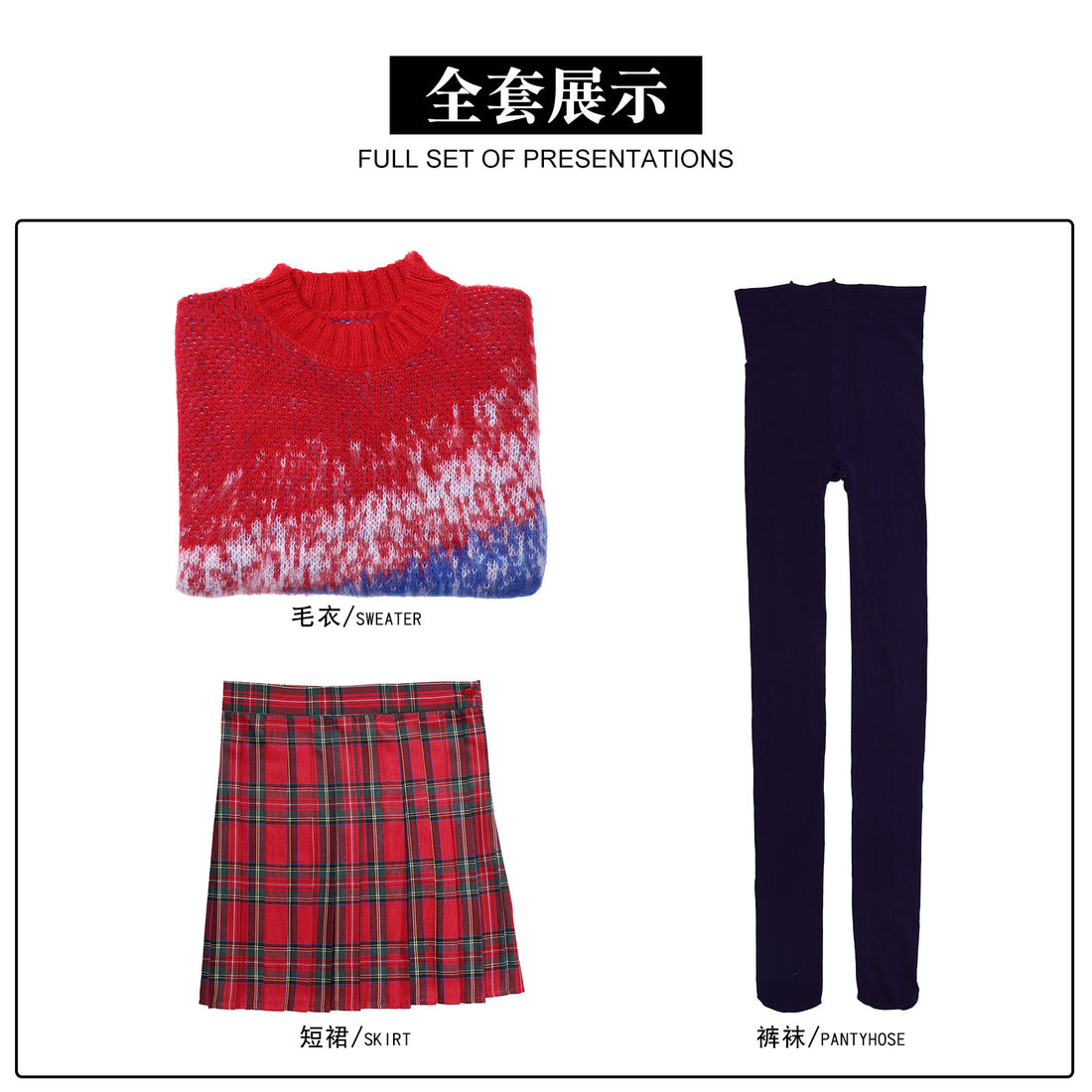 Wednesday 2 Addams Wednesday Sweater JK Skirt Cosplay Costumes