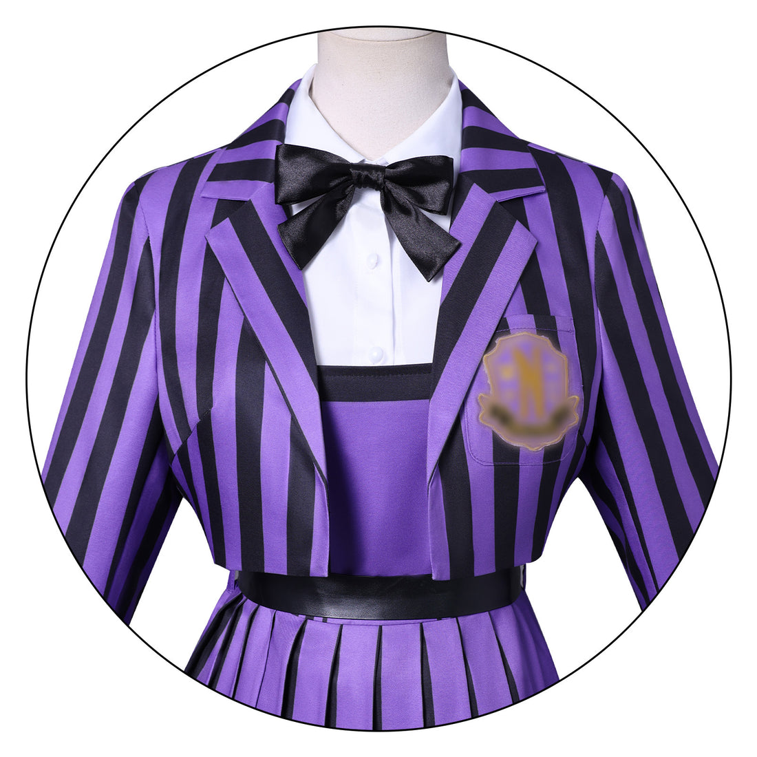 Wednesday 2 Addams Nevermore Academy Purple Short Uniform Adult Kids Costumes