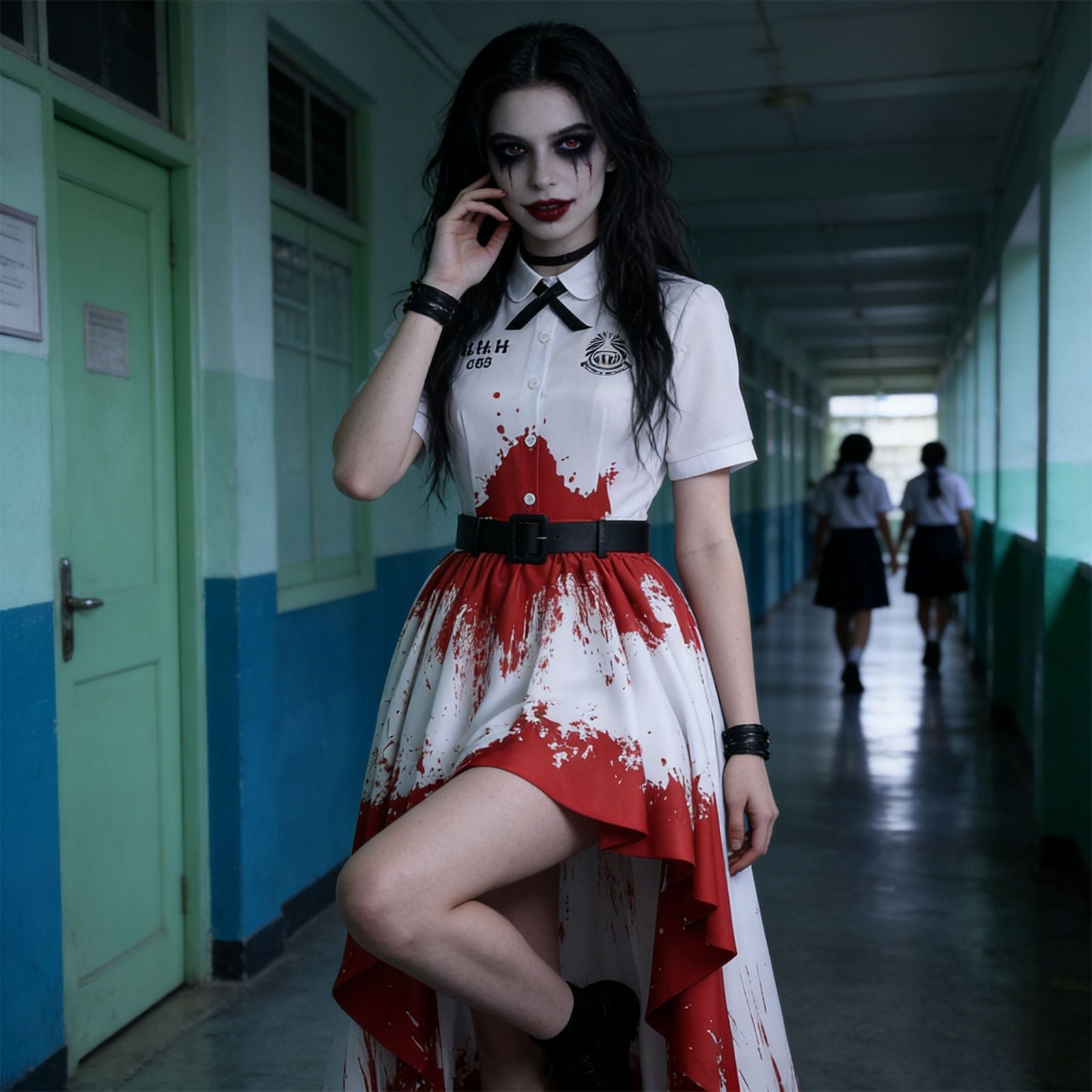 Girl From Nowhere The Reset Nanno Red White Skirt Cosplay Costumes