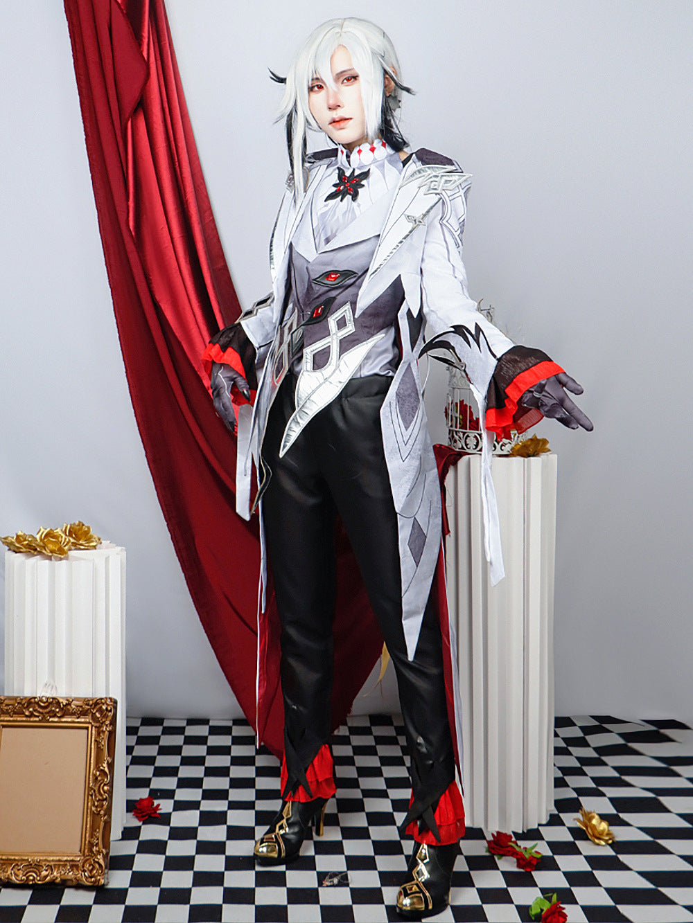 genshin impact the knave arlecchino full set cosplay costume