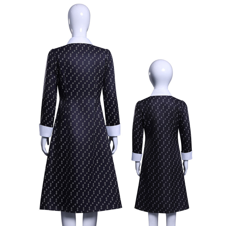 Wednesday 2 Addams Adult and Kids Black Dress Cosplay Costumes