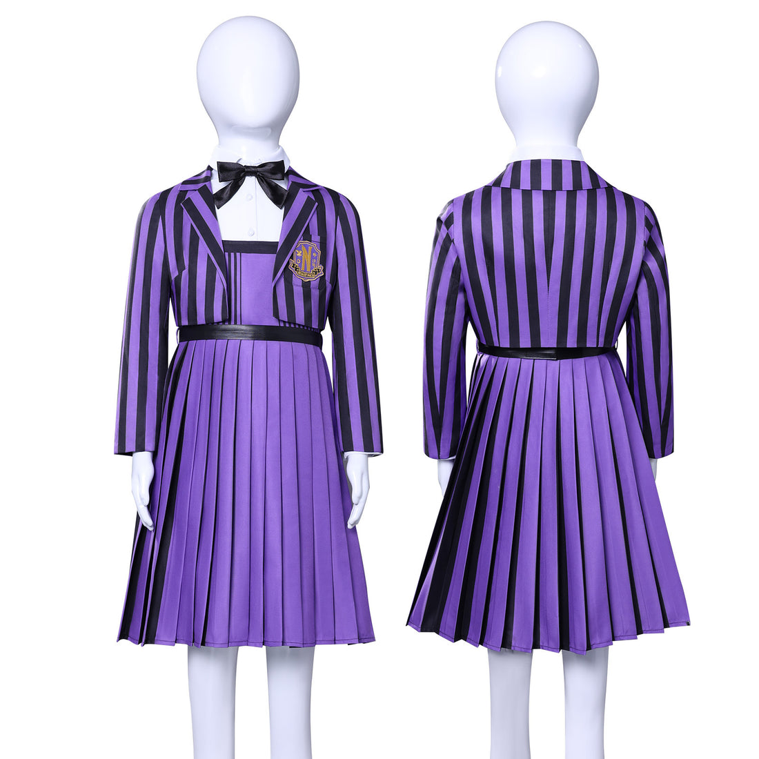 Wednesday 2 Addams Nevermore Academy Purple Short Uniform Adult Kids Costumes