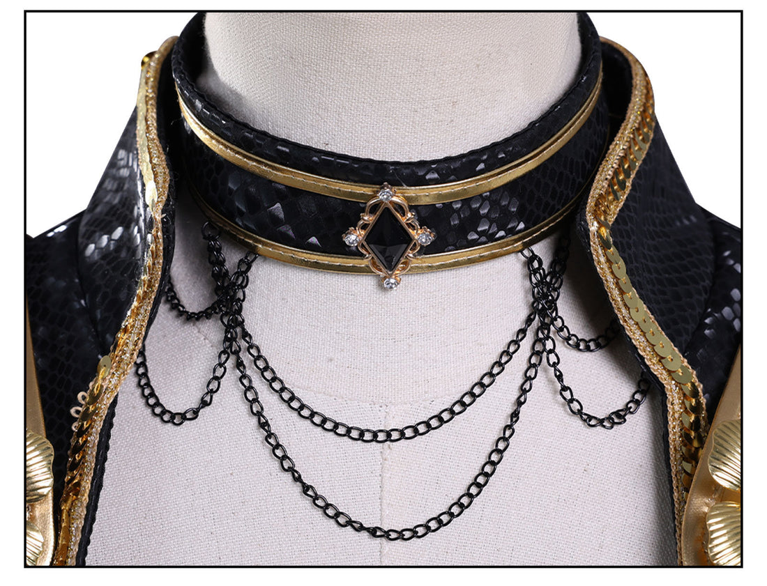 KPop Demon Hunters Mira Black Gold Outfit Adult Kids Cosplay Costumes