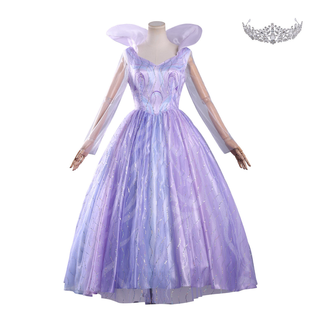 Wicked: For Good Glinda Purple Iridescent Dress Cosplay Costumes