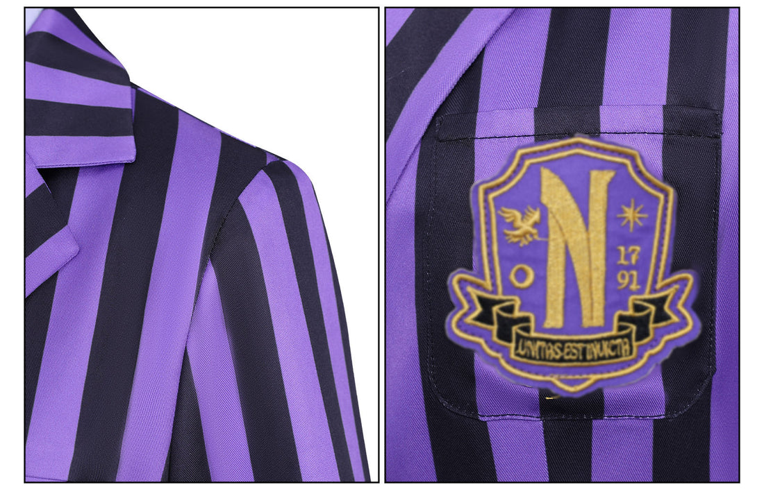 Wednesday 2 Addams Nevermore Academy Purple Uniform Adult Kids Costumes