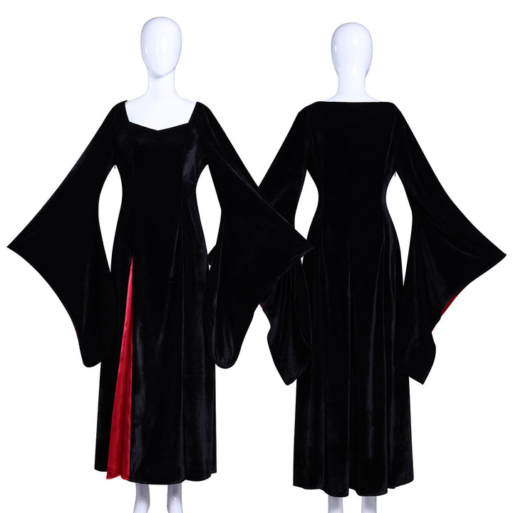 Wednesday 2 Mother Morticia Addams Black Dress Cosplay Costumes
