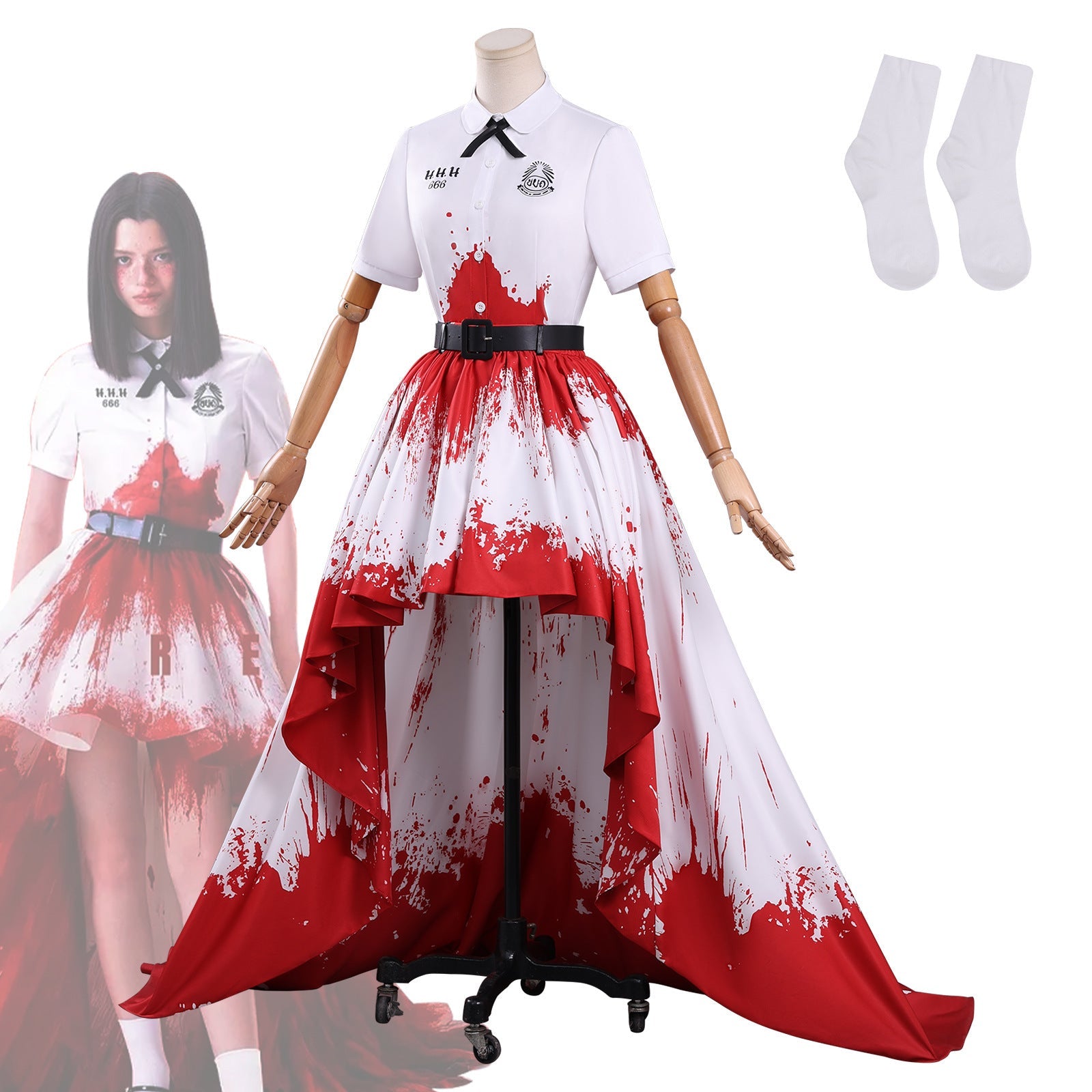 Girl From Nowhere The Reset Nanno Red White Skirt Cosplay Costumes