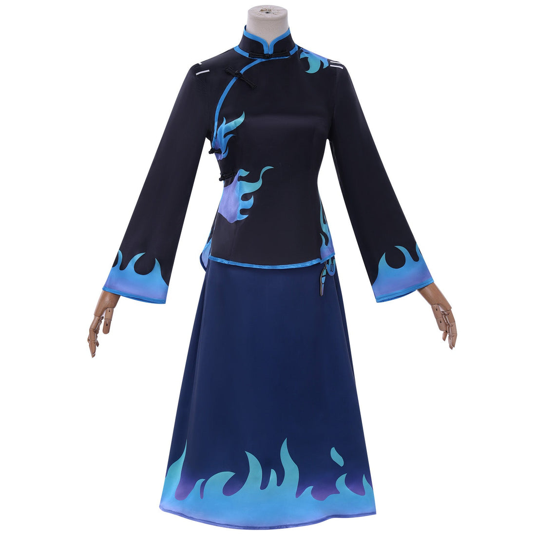 Identity V Antiquarian Qi Shiyi Blue Flame Cheongsam Cosplay Costumes