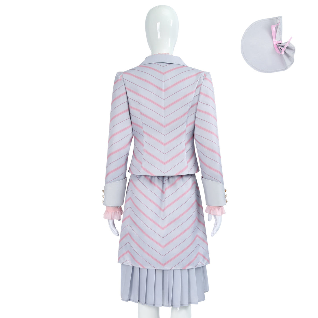 Wicked: For Good Witch Glinda Pink Stripe Suit Cosplay Costumes