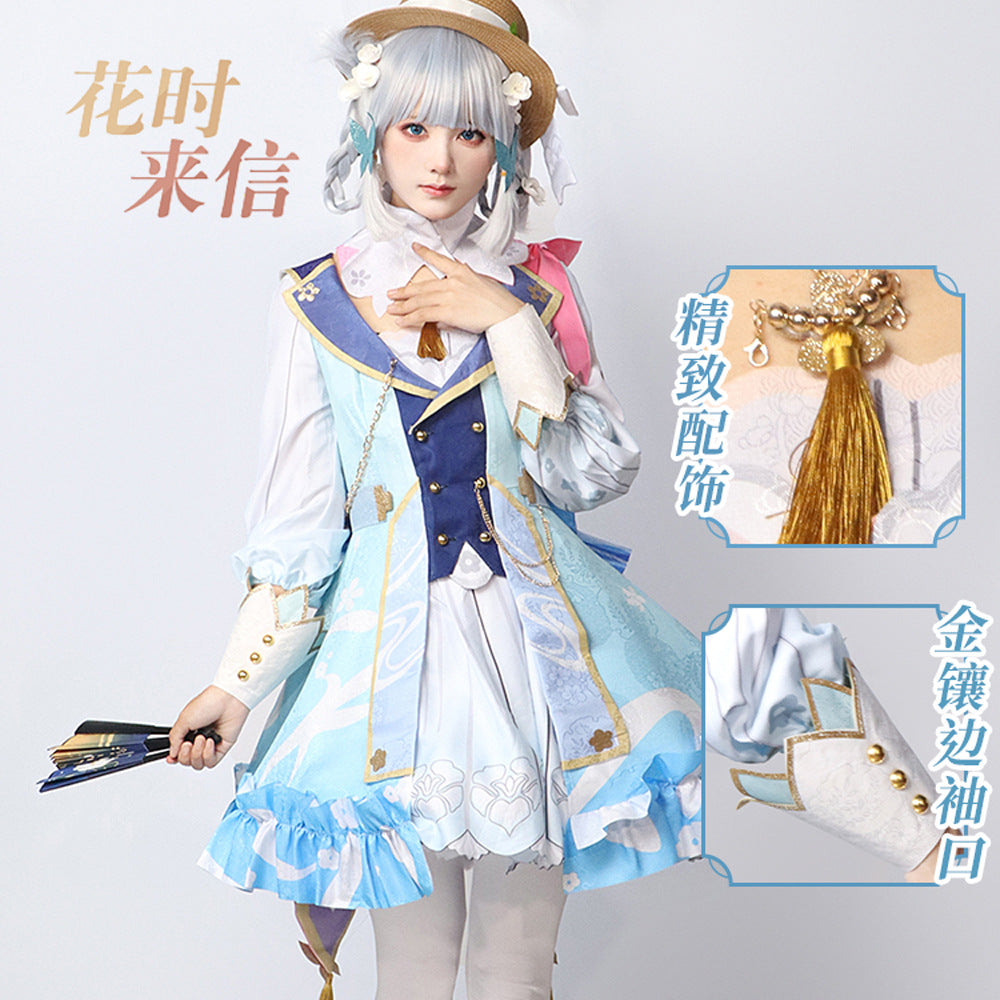 genshin impact kamisato ayaka spingbloom missive cosplay costume