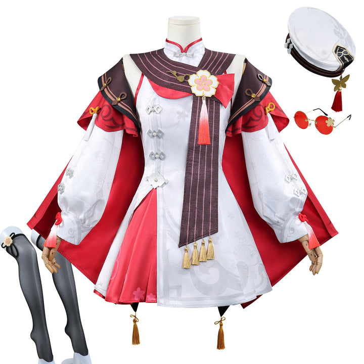 Genshin Impact Lantern Rite Hu Tao Crimson Snow Cosplay Costumes