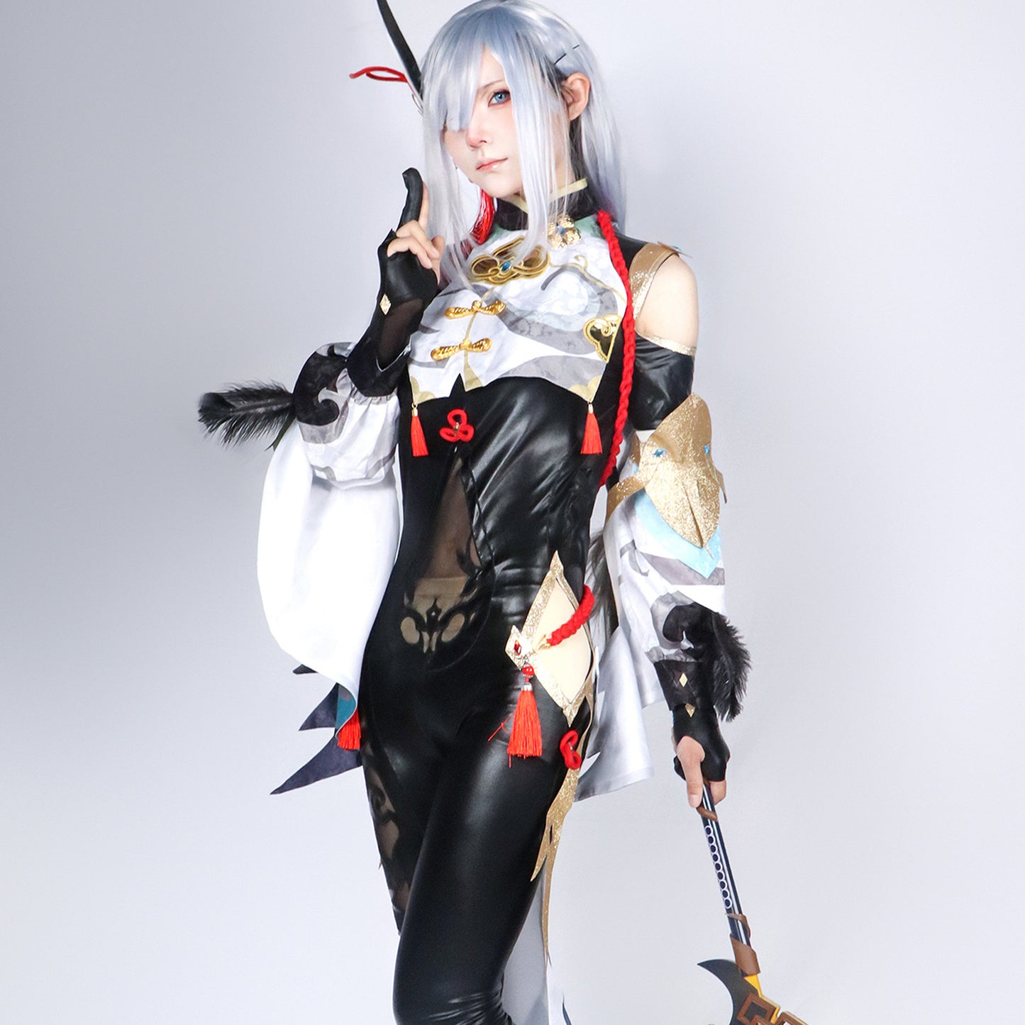 genshin impact shenhe bodysuit full set cosplay costume