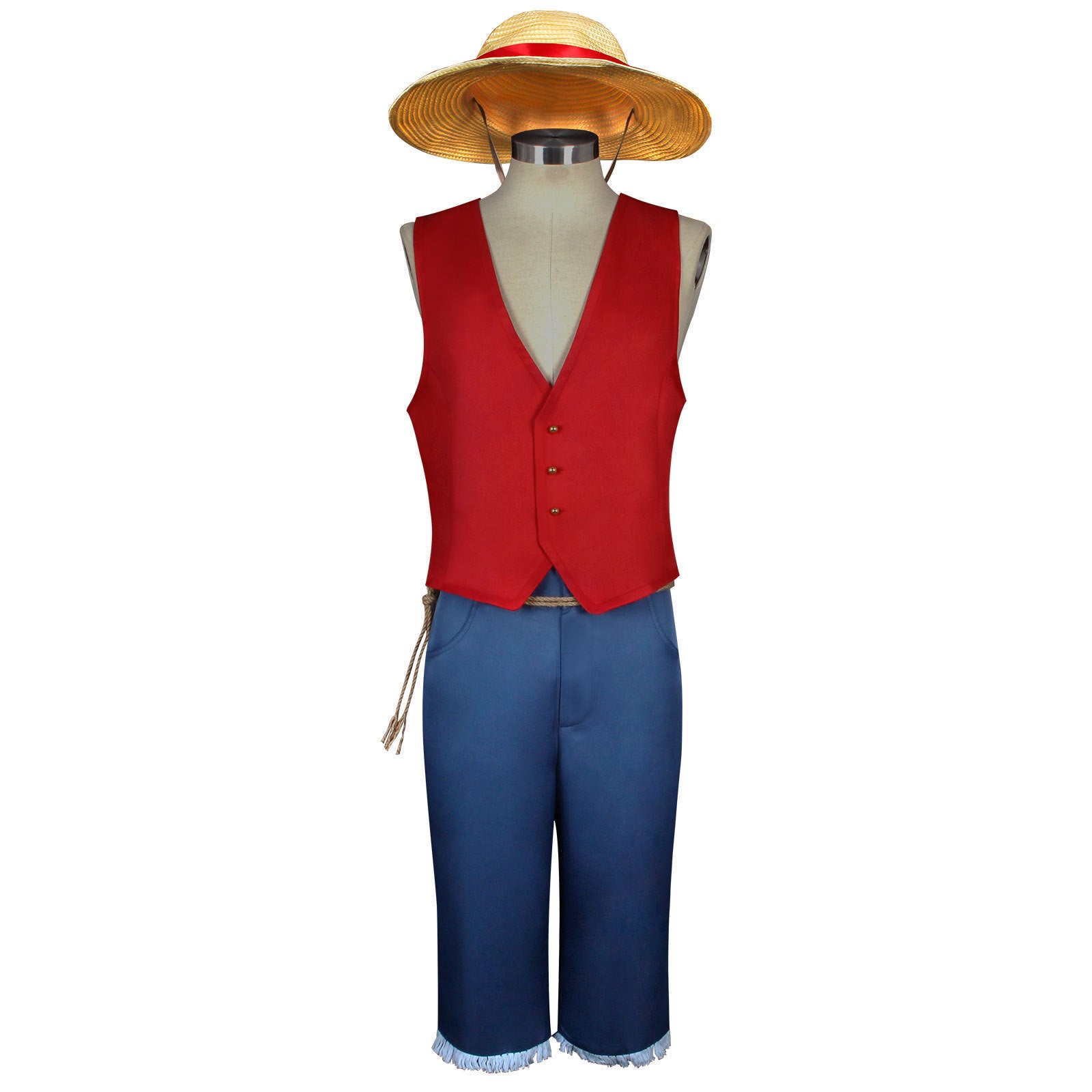 Anime Navigation Film Monkey D. Luffy Red Vest Cosplay Costumes