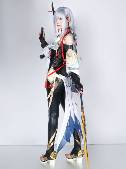 genshin impact shenhe bodysuit full set cosplay costume