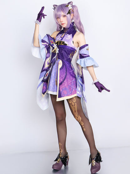 genshin impact seven stars of liyue keqing full set cosplay costume