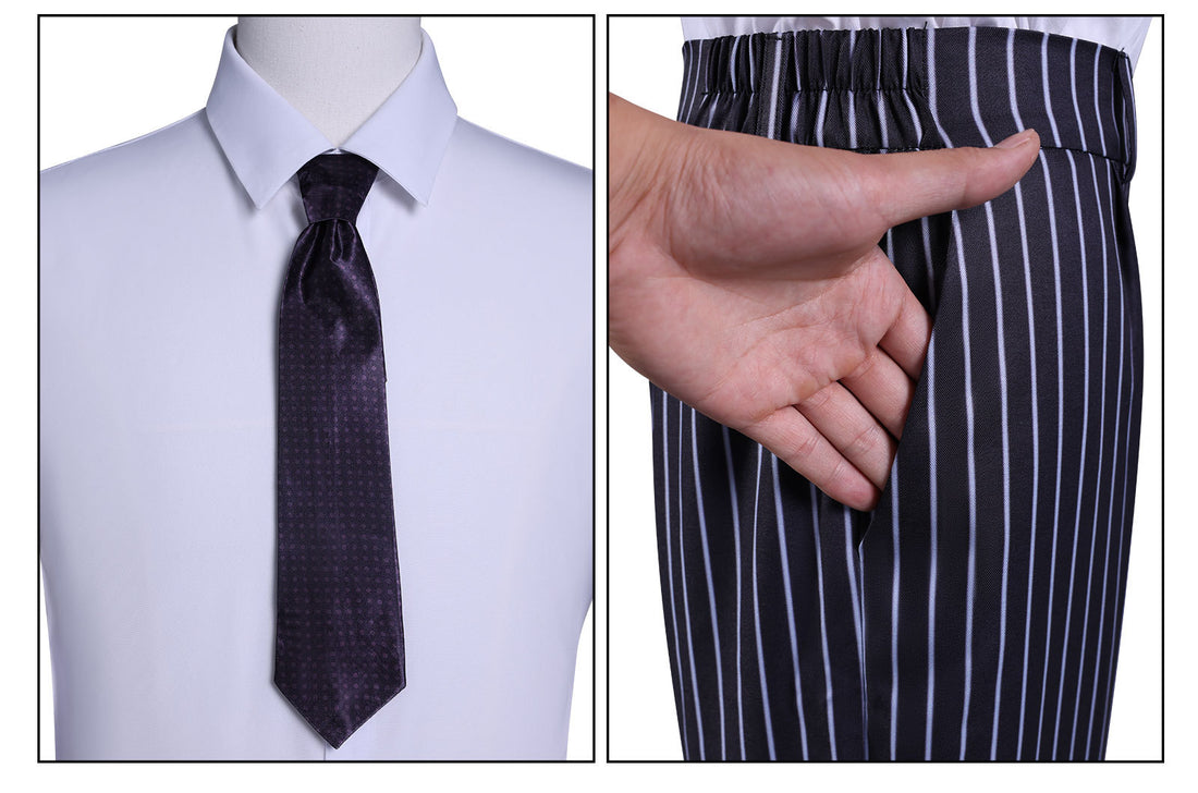 Wednesday 2 Gomez Addams Striped Suit Male Cosplay Costumes