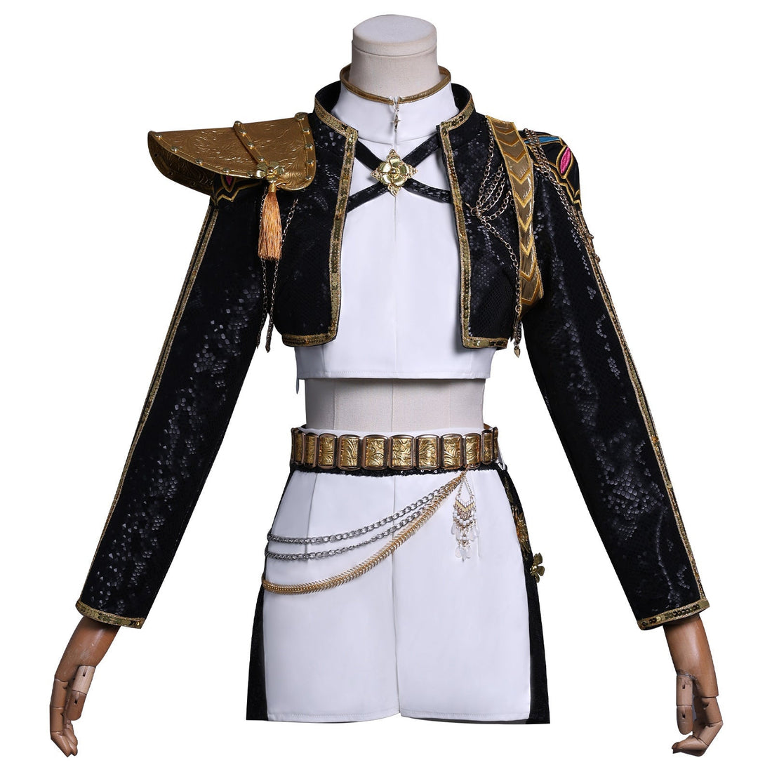 KPop Demon Hunters Rumi Black Gold Outfit Adult Kids Cosplay Costumes