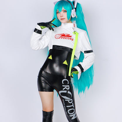 hatsune miku racing suits bodysuit full set cosplay costume