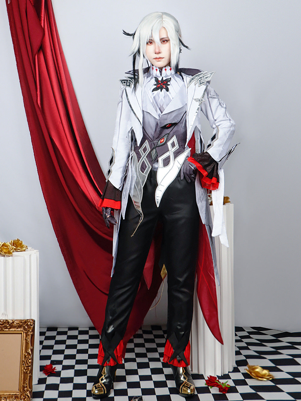 genshin impact the knave arlecchino full set cosplay costume