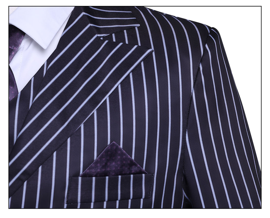 Wednesday 2 Gomez Addams Striped Suit Male Cosplay Costumes