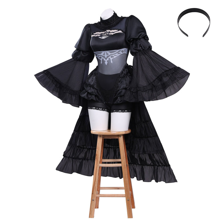 NieR:Automata YoRHa No.2 Type B 2B Black Bridal Gown Cosplay Costumes
