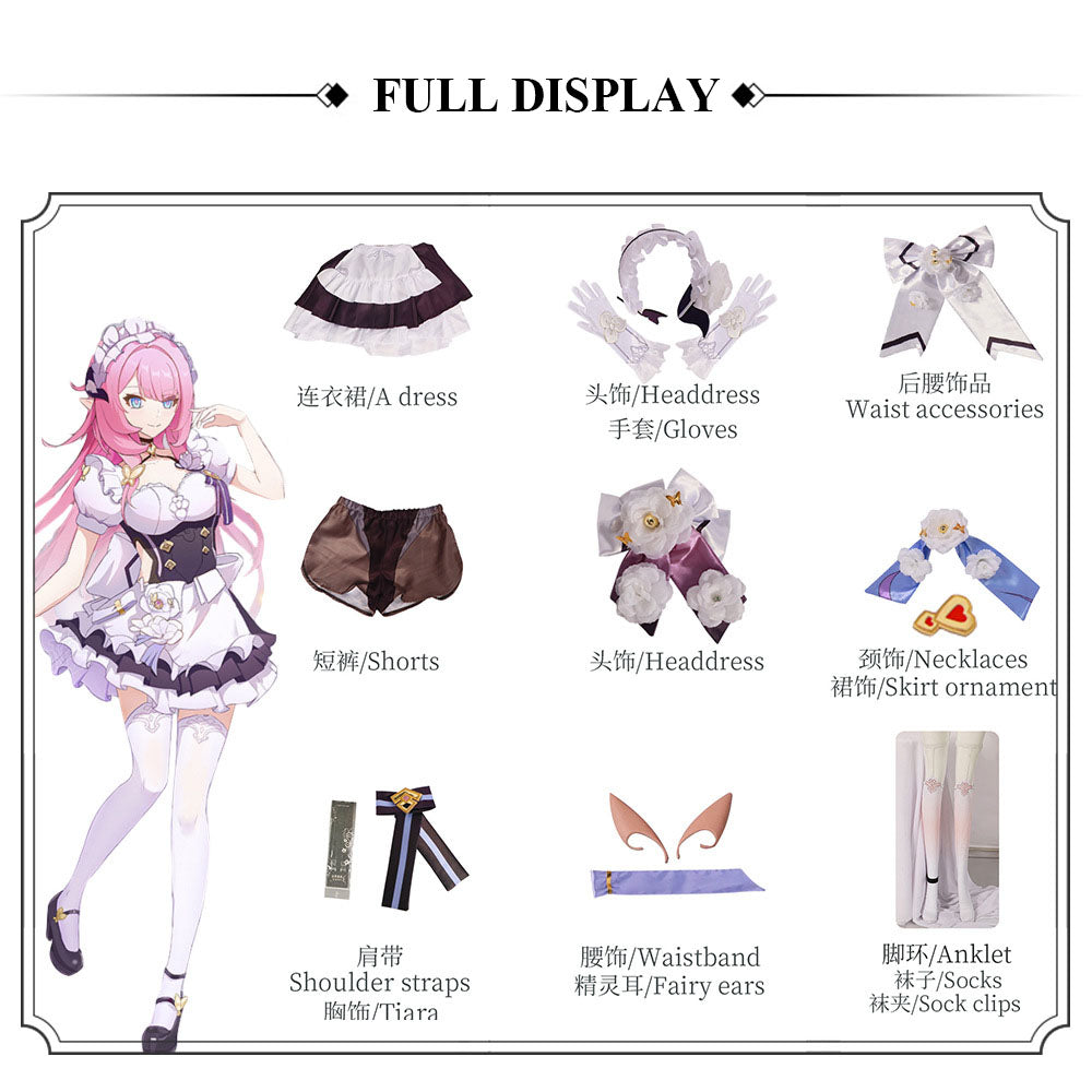 honkai impact 3 elysia maid outfit adult cosplay costume