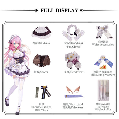 honkai impact 3 elysia maid outfit adult cosplay costume