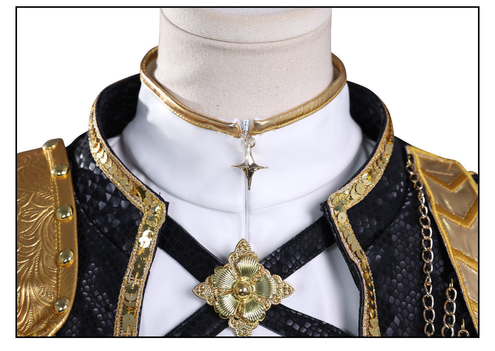 KPop Demon Hunters Rumi Black Gold Outfit Adult Kids Cosplay Costumes