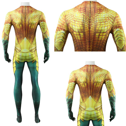 Aquaman and the Lost Kingdom Movie Arthur Curry Golden Jumpsuit Cosplay Costume