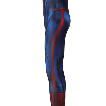 Movie Spider-Man: The Amazing Spider-Man Peter Parker Spiderman Elastic Force Cosplay Costume Jumpsuit with Headgear