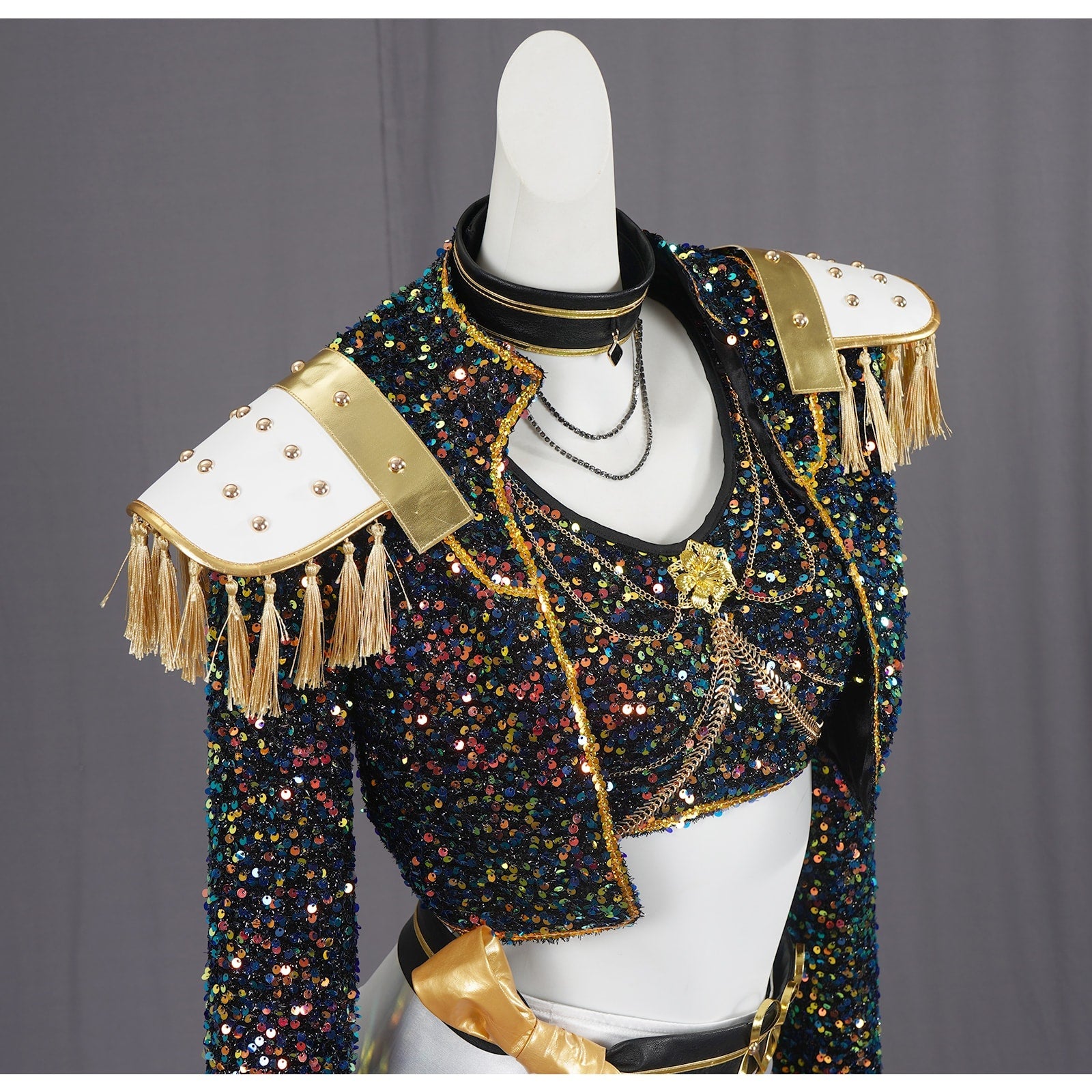 KPop Demon Hunters Rumi Zoey Mira Glitter Black Adult Kids Cosplay Costumes