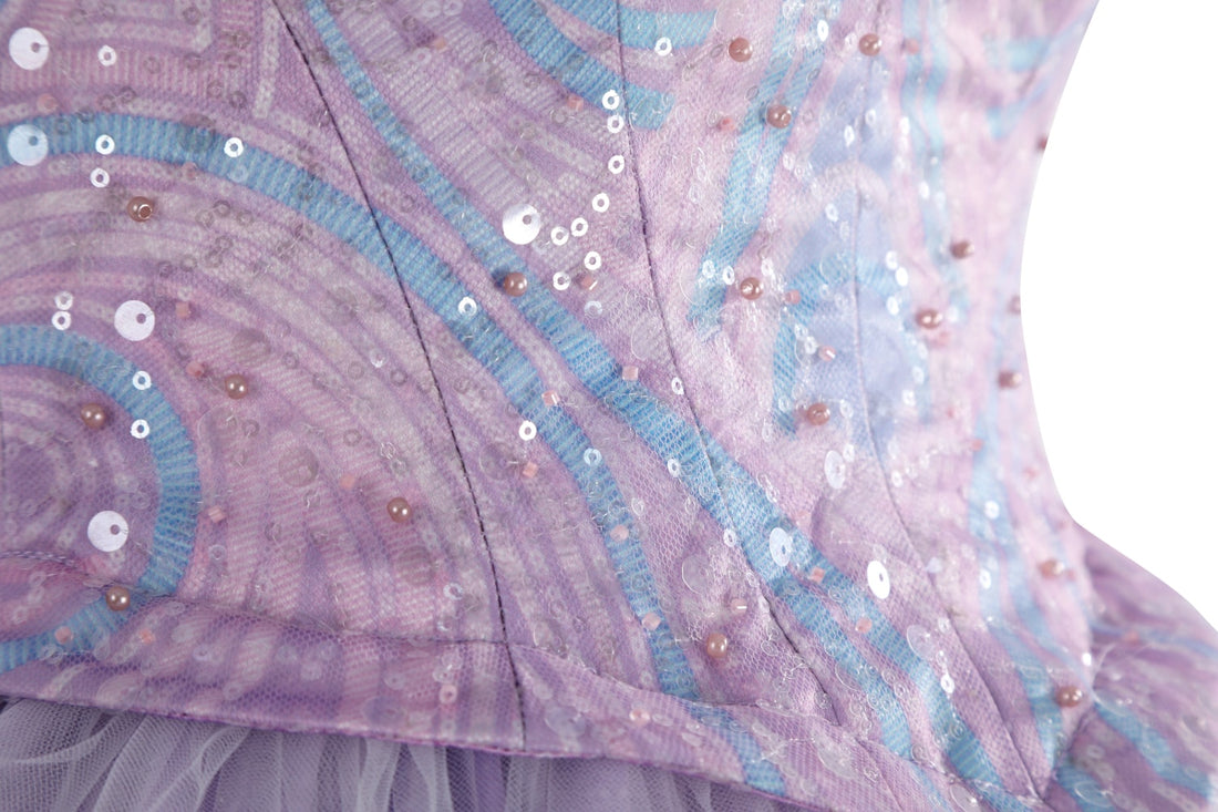 Wicked: For Good Part Two Galinda Dress with Crown Cosplay Costumes