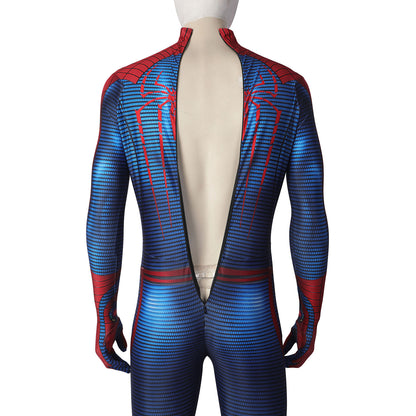 Movie Spider-Man: The Amazing Spider-Man Peter Parker Spiderman Elastic Force Cosplay Costume Jumpsuit with Headgear