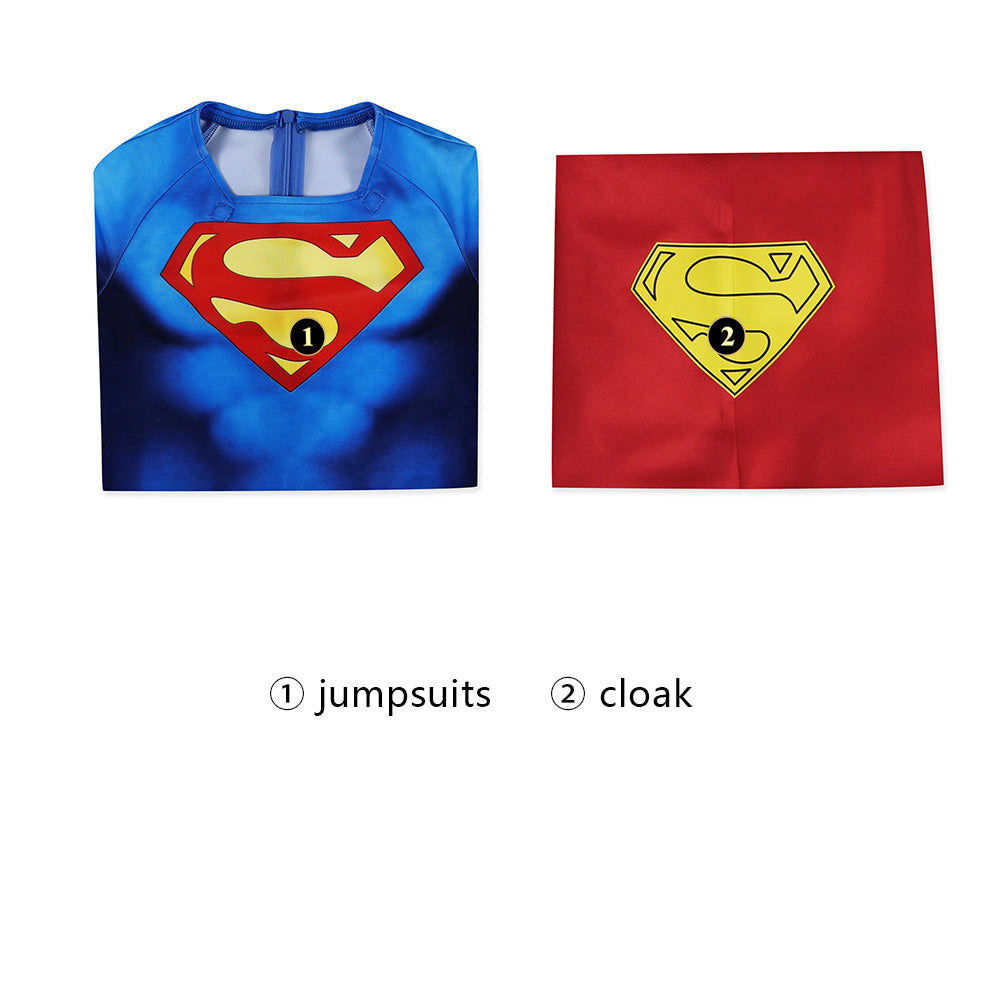 Superman 1978 Moive Christopher Reeve Kids Jumpsuit Cosplay Costumes
