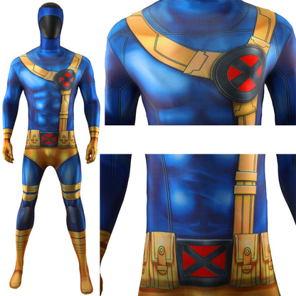 X-Men Cyclops Blue Version Jumpsuit Men Kids Cosplay Costume