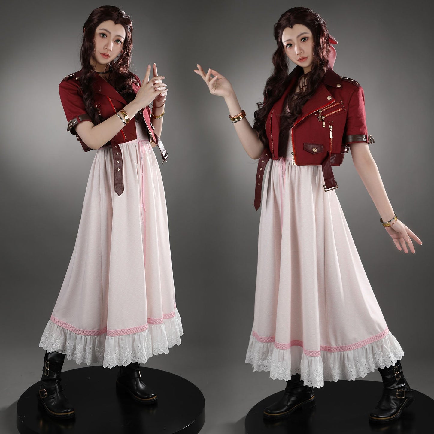 Final Fantasy VII FF7 Aerith Gainsborough Female Cosplay Costumes