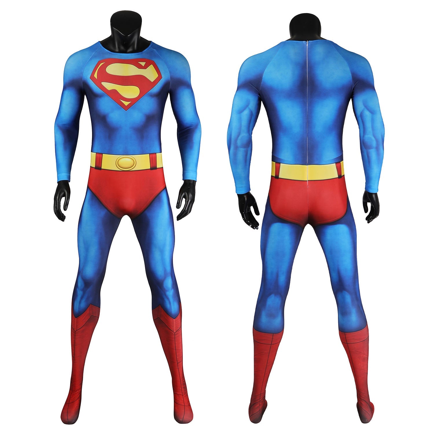 Superman 1978 Moive Christopher Reeve Male Jumpsuit Cosplay Costumes