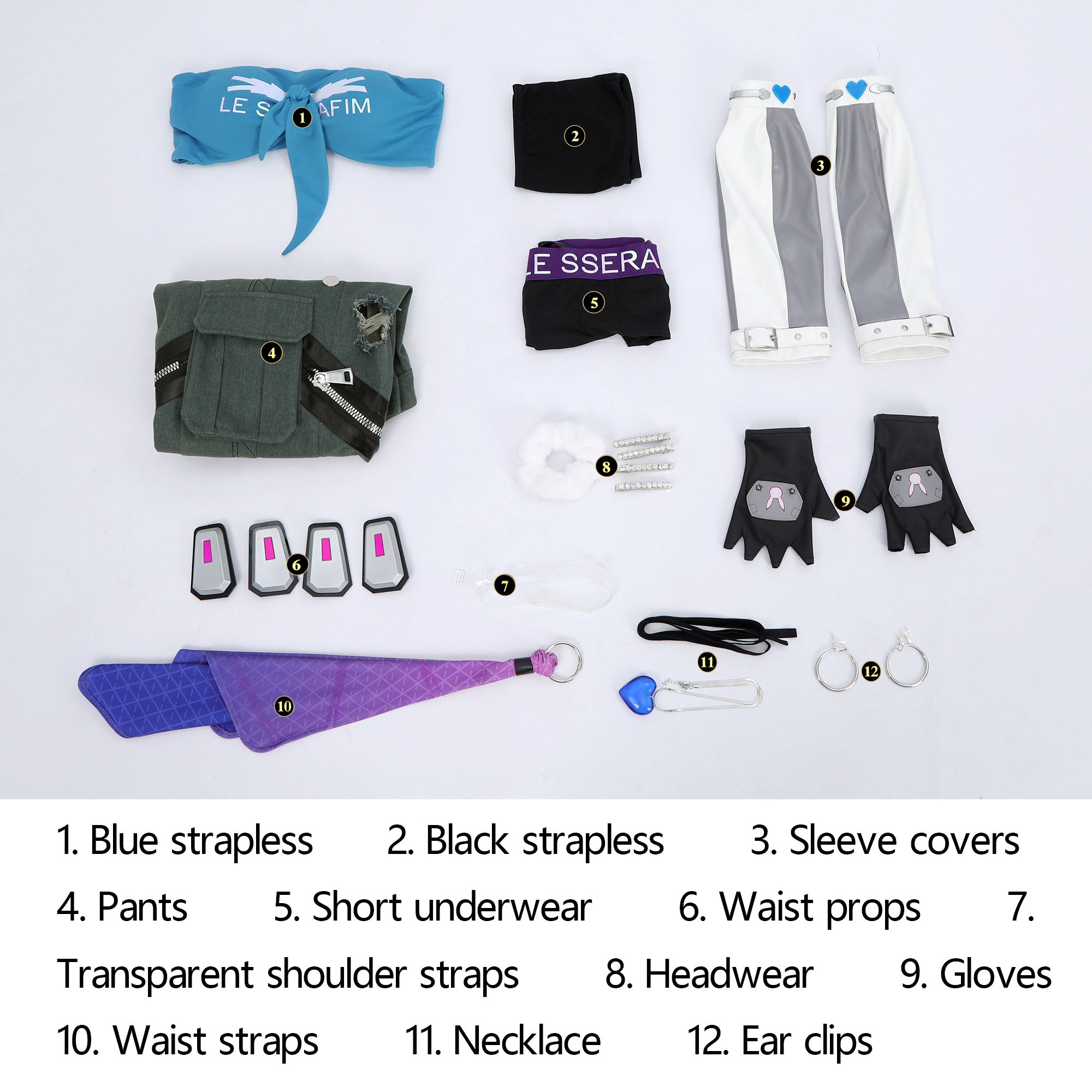 Overwatch 2 X LE SSERAFIM FEARLESS D.VA Blue Cosplay Costumes