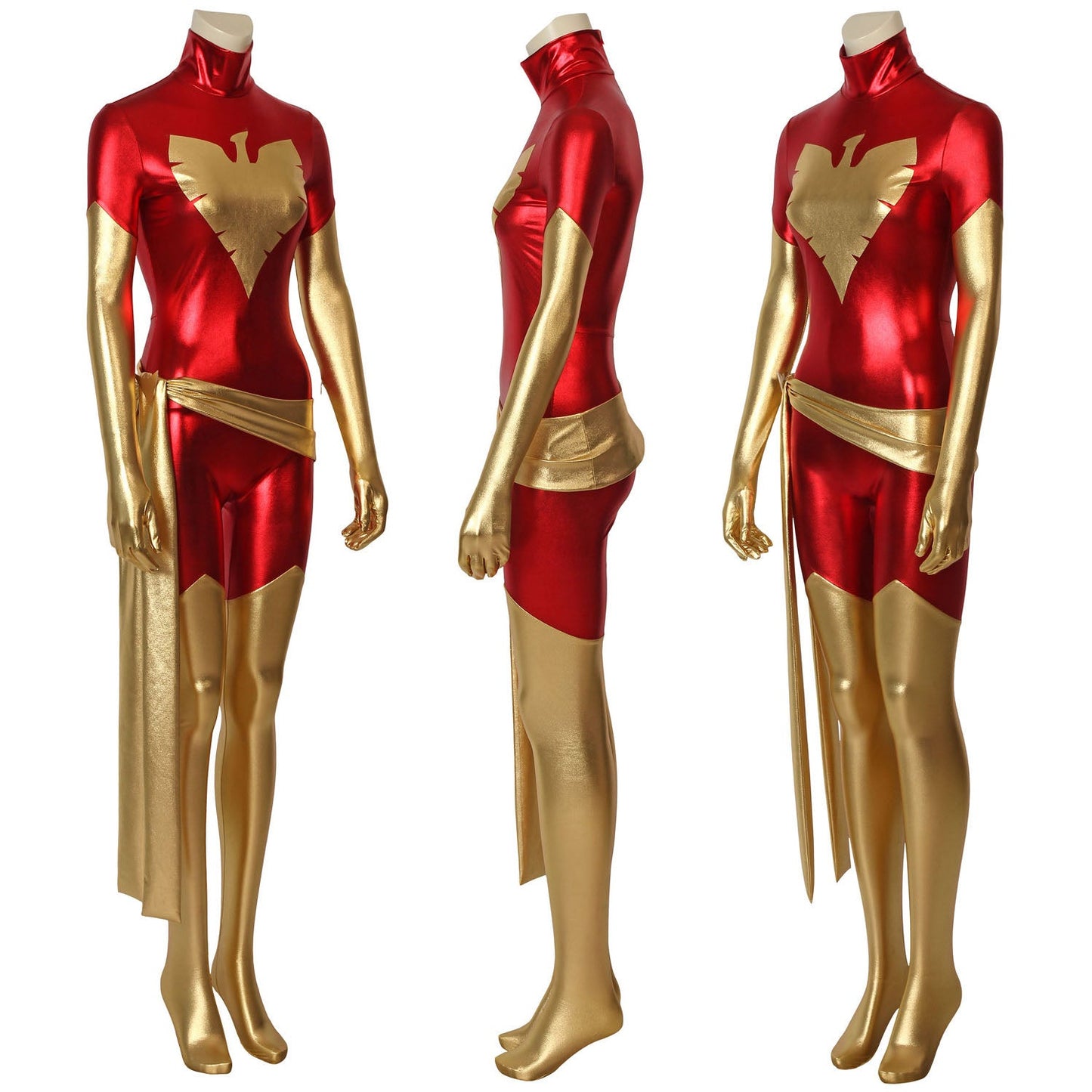 X-Men Dark Phoenix Jean Grey Gold and Red Jumpsuit Cosplay Costumes