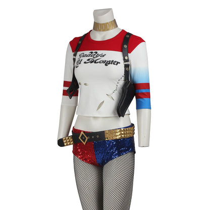 The Suicide Squad The Clown's Girl Harley Quinn Glitter Cosplay Costumes