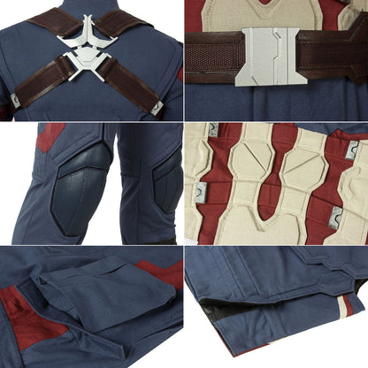 Avengers 4 Endgame Captain America Steve Rogers Male Leather Cosplay Costumes