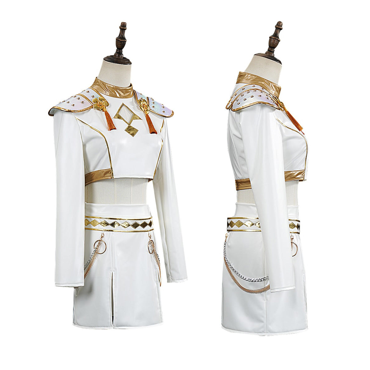 KPop Demon Hunters Rumi Zoey Mira White Leather Adult Kids Cosplay Costumes
